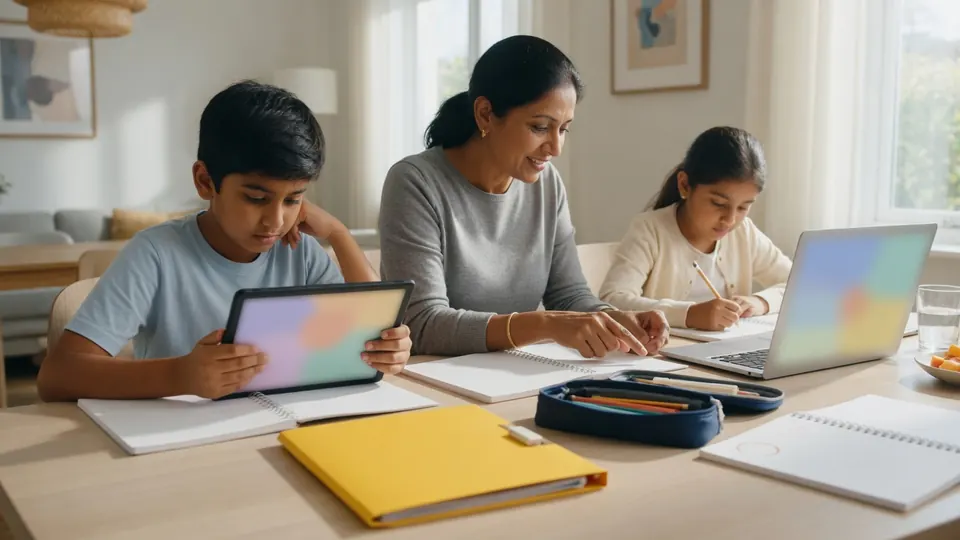 A student opening homework set by their teacher on LearnlyPro