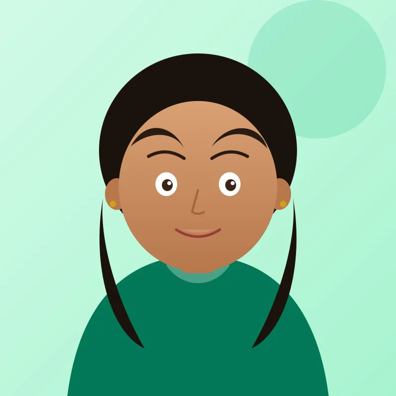 Illustrated portrait of Amina Rahman representing Learnly-pro verified faculty